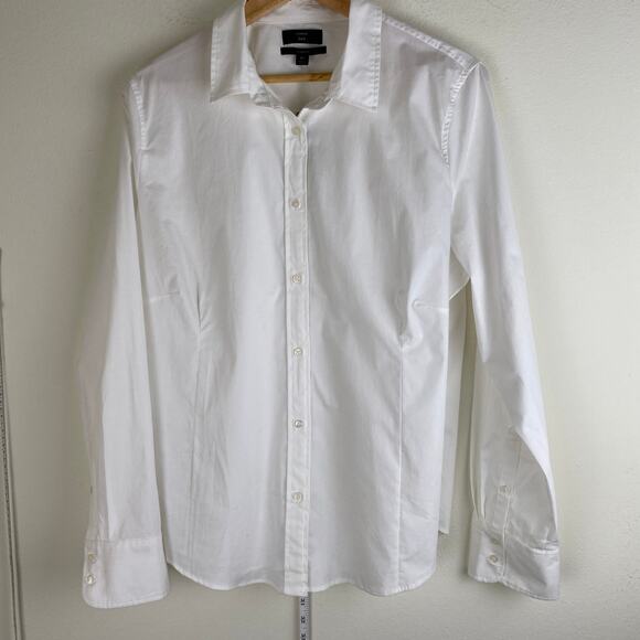 NWT J. Crew Curvy Slim Stretch Perfect Shirt Size 18 White Blouse Career Staple - Picture 8 of 15